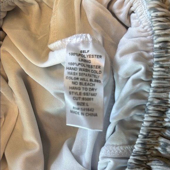 She + Sky Gray Boho Ruffled Collar Halter Jumpsuit Sz L Wide Leg Beachy Casual - Picture 9 of 10